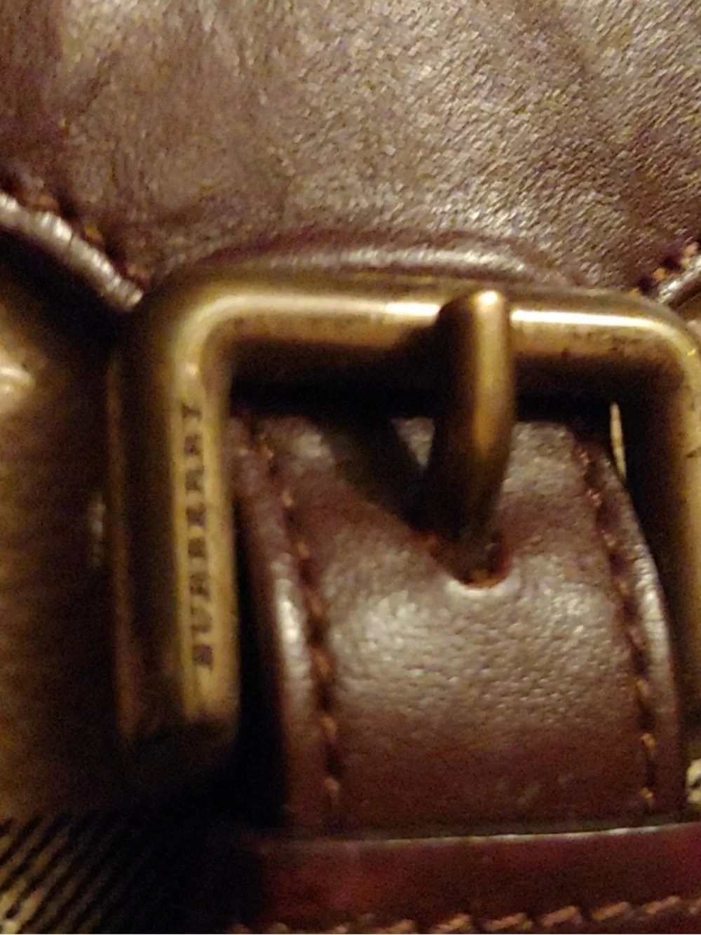 Burberry Brown Leather-Trim Plaid Wallet Clutch